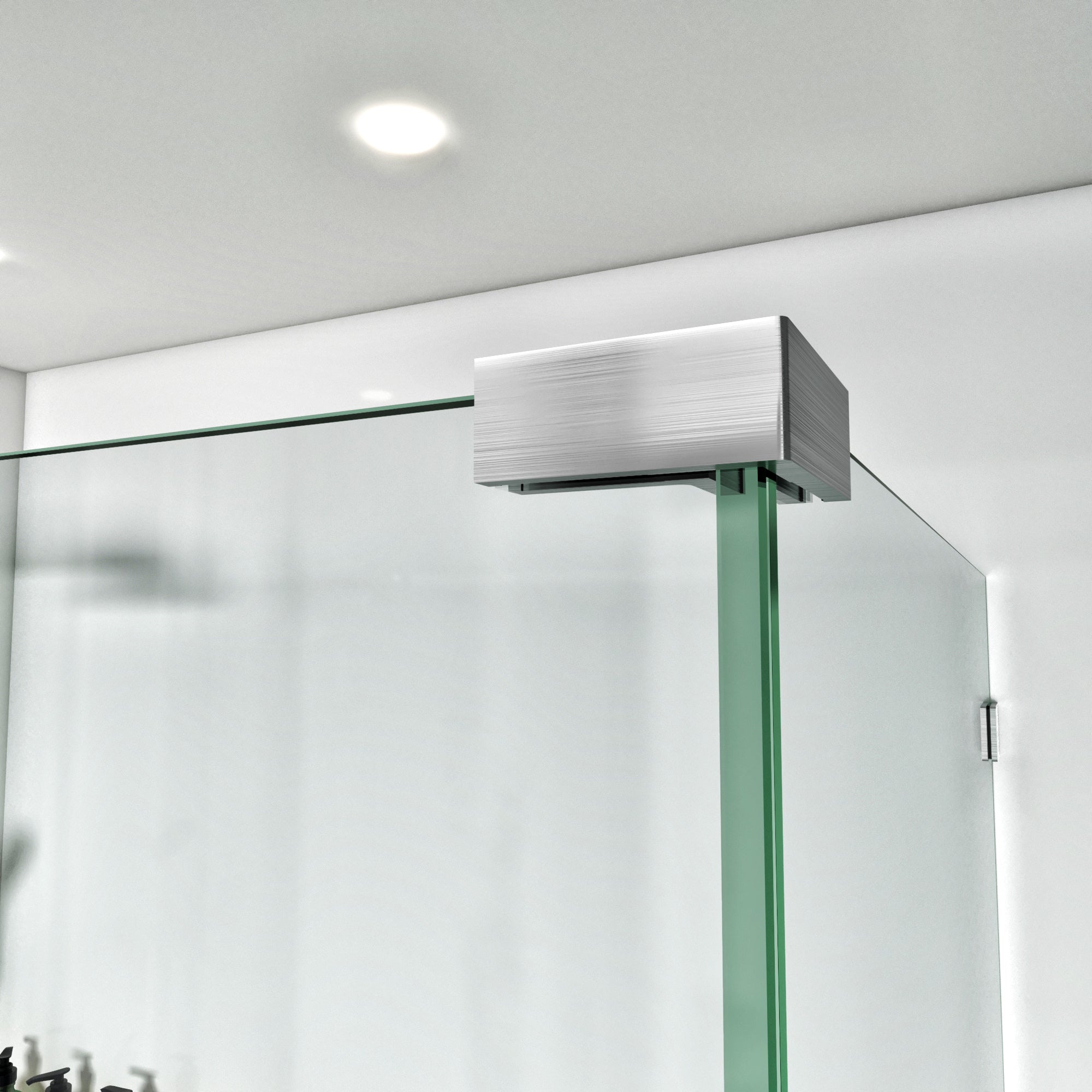 Frameless L-Shaped Swing Shower Door – 72" – Model BC01