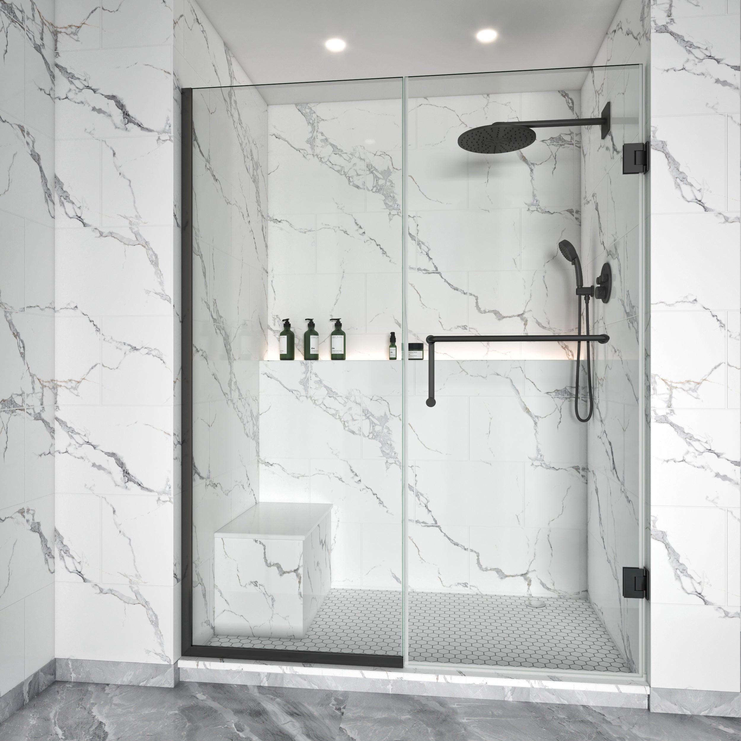 Semi-Frameless U-Channel Swing Shower Door – 72" – Model BC07