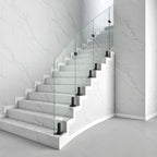 YcTeach 1/2‘ Tempered & Low-Maintenance Glass Stair Guardrail - Strong and Durable, Simple to Maintain