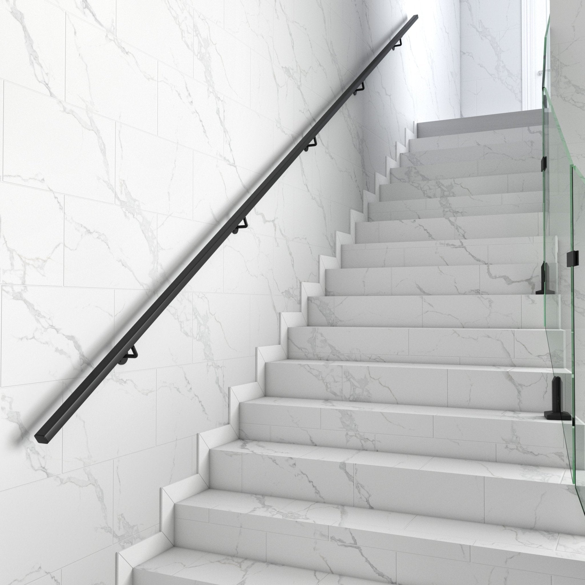 YcTeach 1/2‘ Tempered & Low-Maintenance Glass Stair Guardrail - Strong and Durable, Simple to Maintain