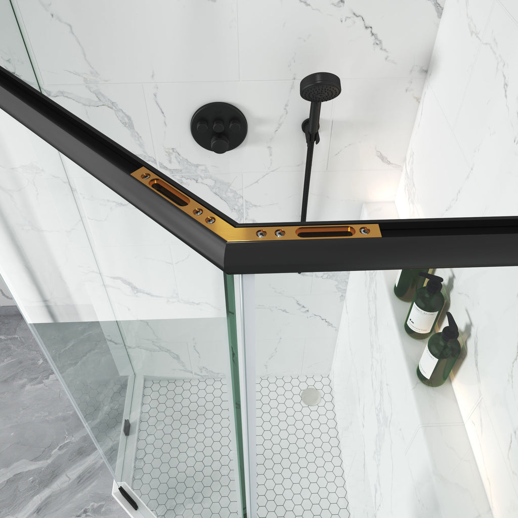 Semi-Frameless Diamond-Shaped Swing Shower Door – 72" – Model BZ08