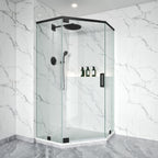 Semi-Frameless Diamond-Shaped Swing Shower Door – 72" – Model BZ08