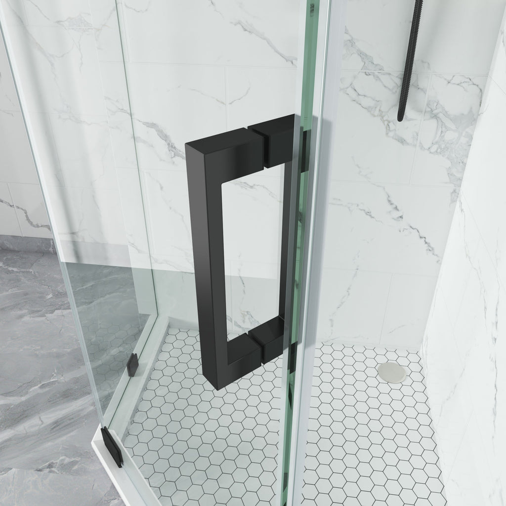 Semi-Frameless Diamond-Shaped Swing Shower Door – 72" – Model BZ08