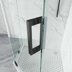 Semi-Frameless Diamond-Shaped Swing Shower Door – 72" – Model BZ08