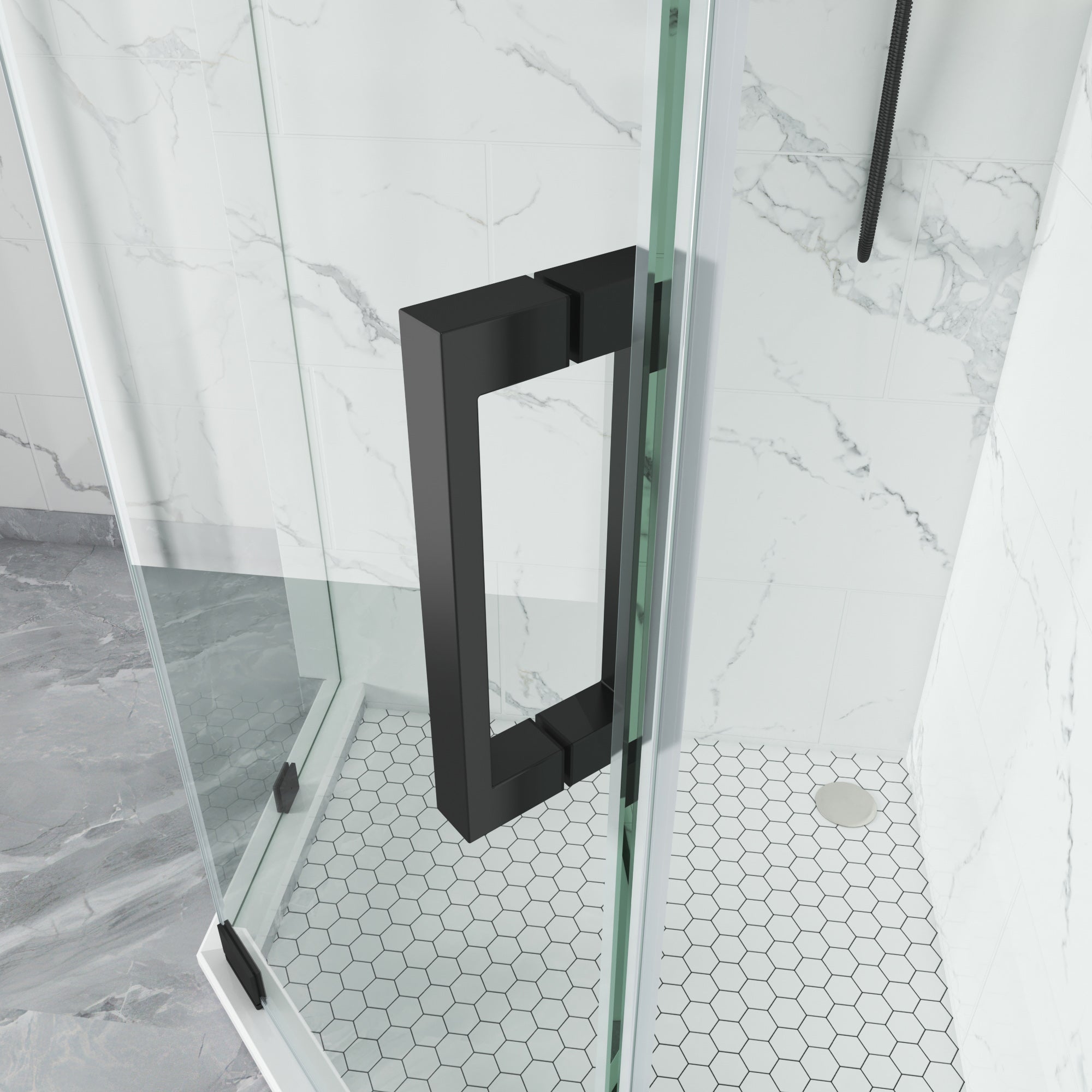 Semi-Frameless Diamond-Shaped Swing Shower Door – 72" – Model BZ08