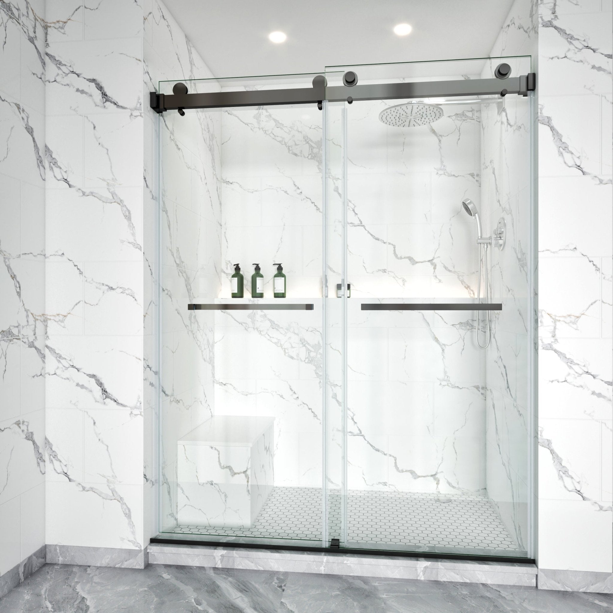 Frameless Double Sliding Shower Door – Model BD01