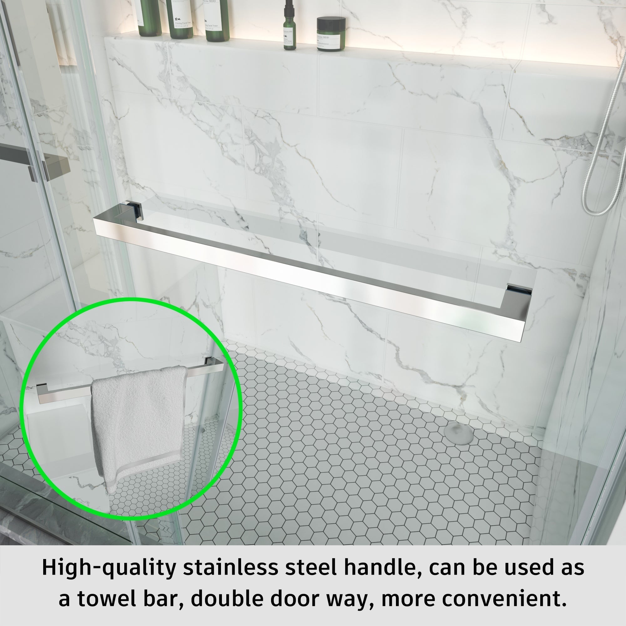 Frameless Double Sliding Shower Door – Model BD01