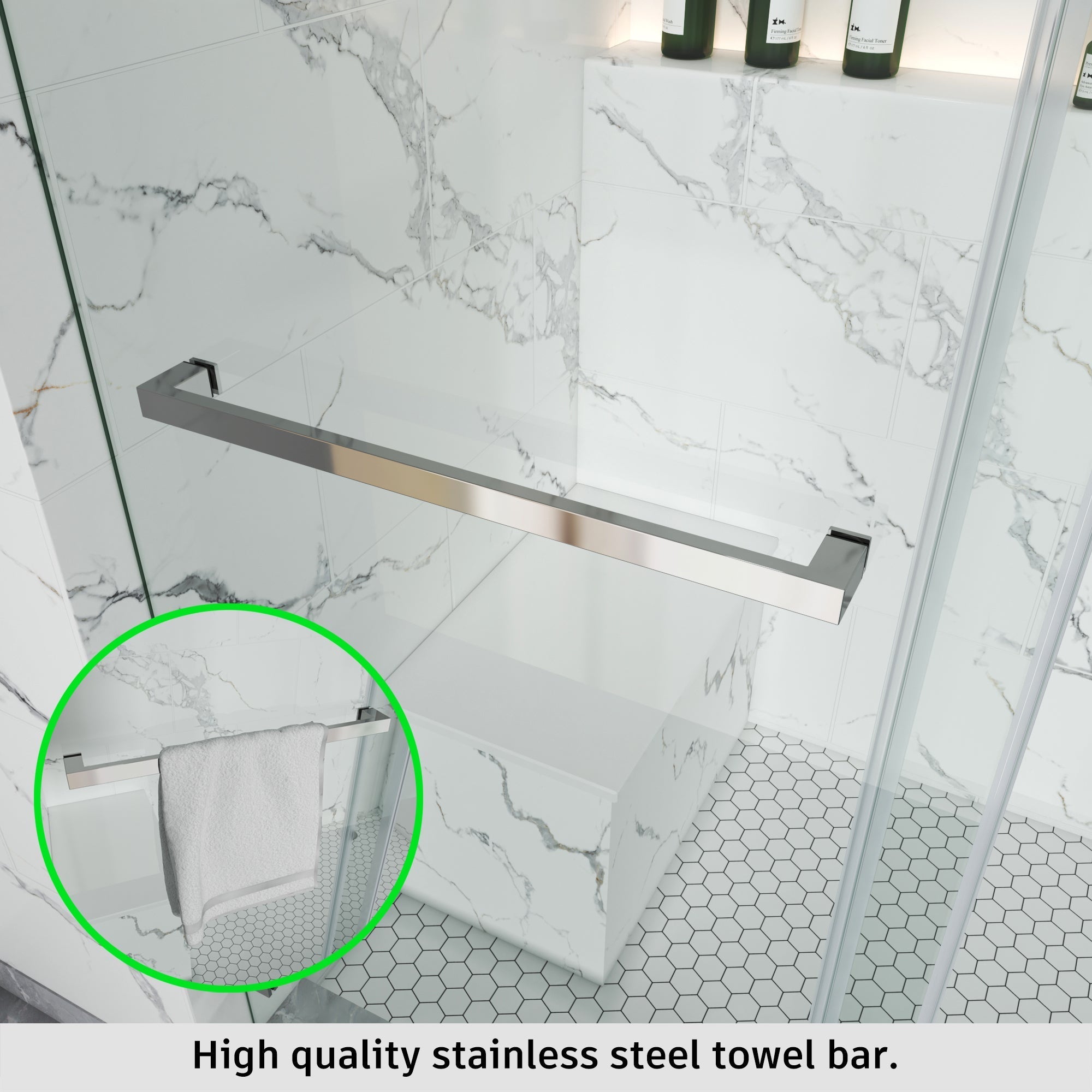 Frameless Single Sliding Shower Door – Model BS05