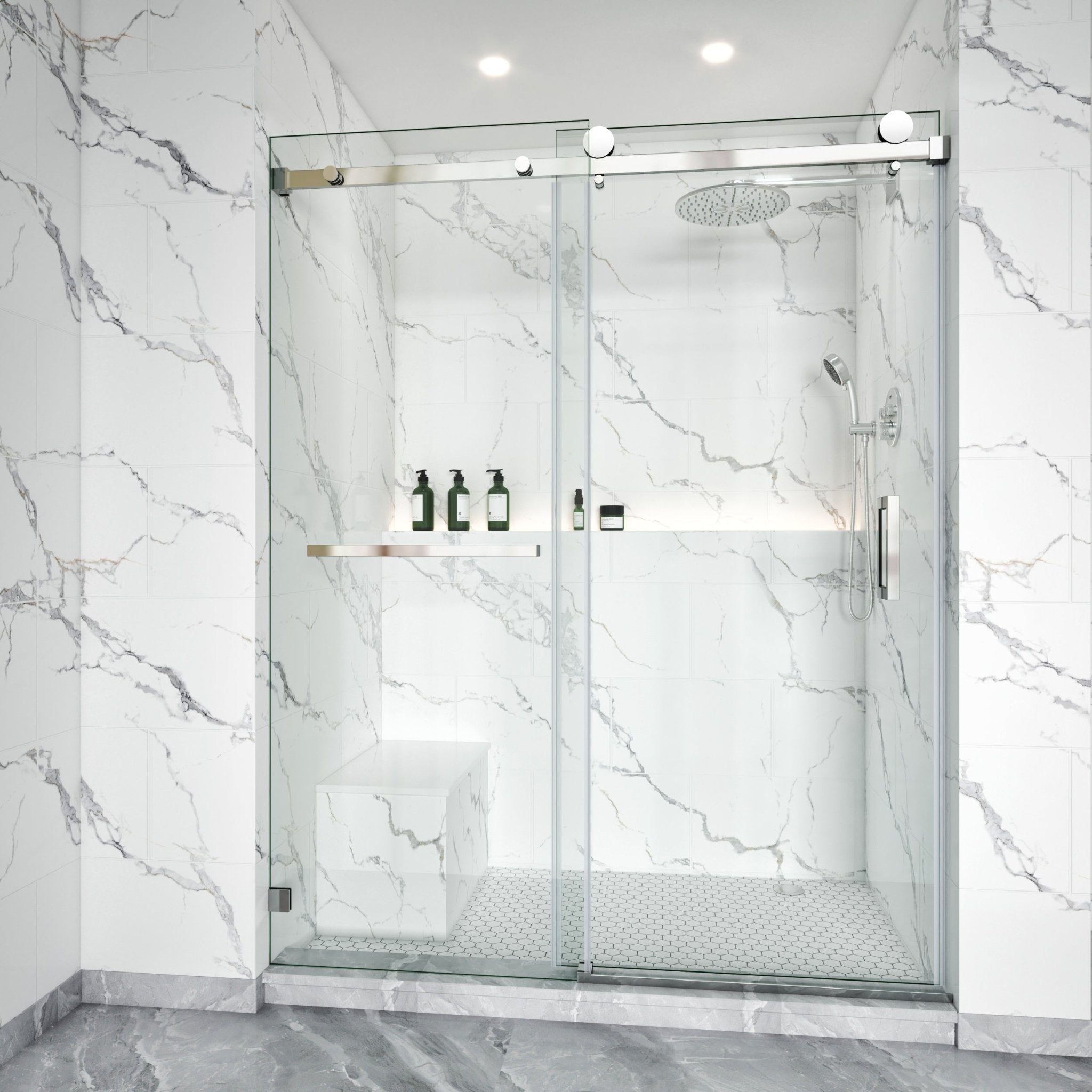Frameless Single Sliding Shower Door – Model BS05