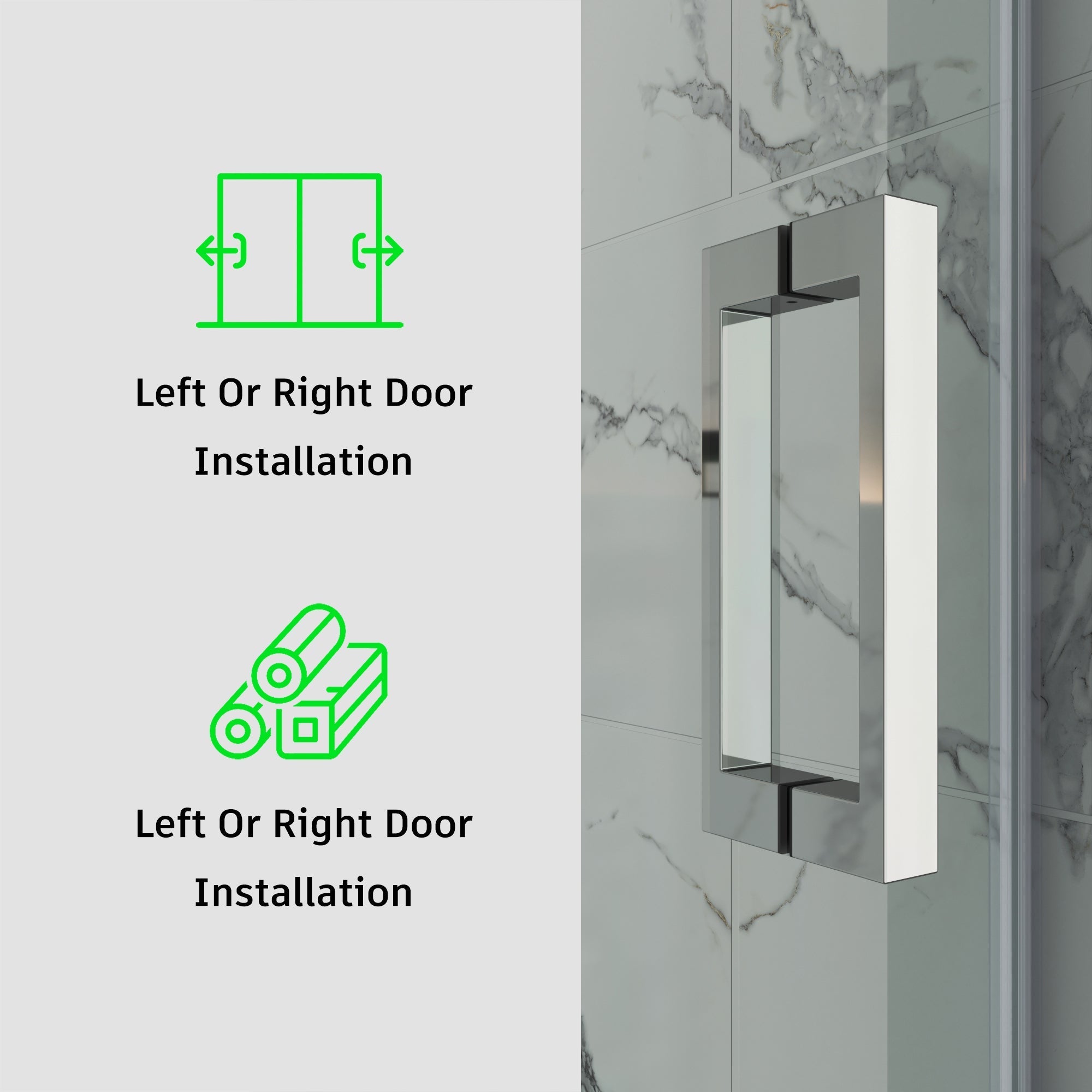 Frameless Single Sliding Shower Door – Model BS05