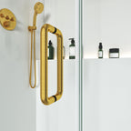 Frameless L-Shaped Swing Shower Door – 76" – Model BC02