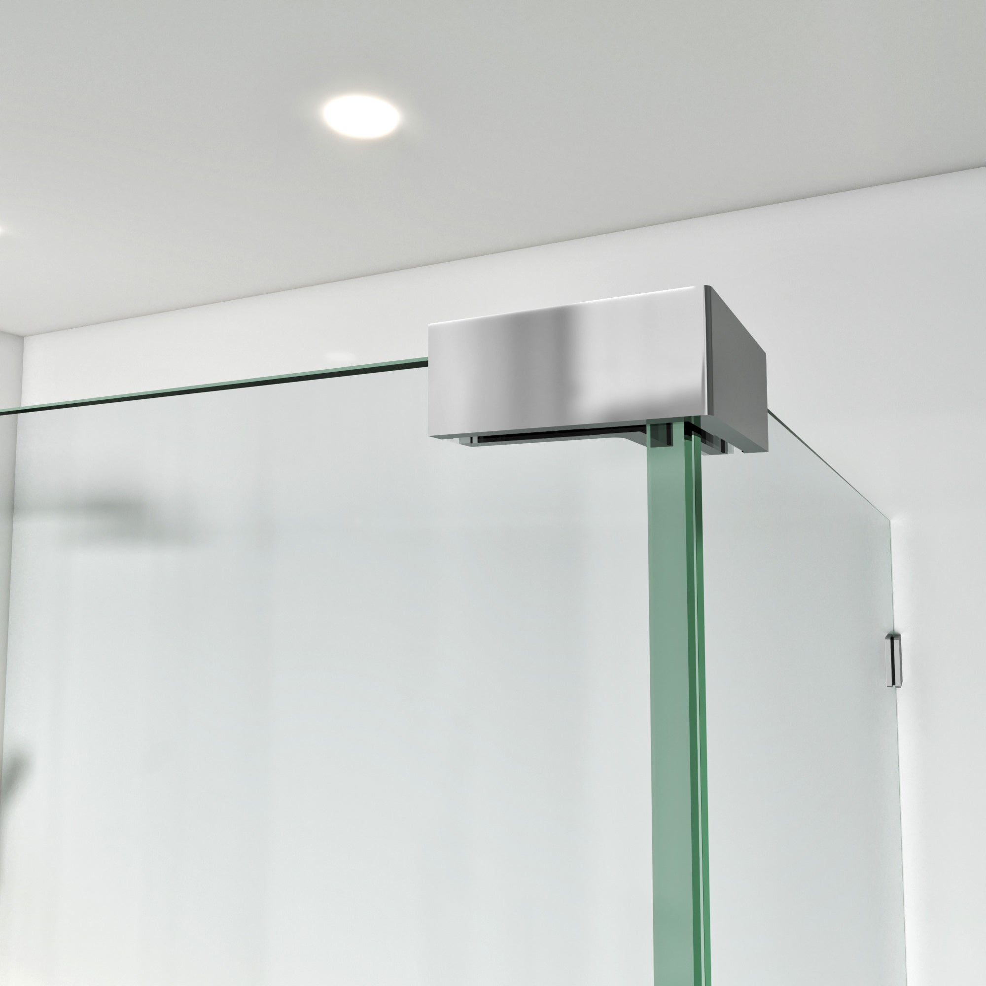 Frameless L-Shaped Swing Shower Door – 76" – Model BC02