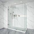 Frameless L-Shaped Swing Shower Door – 76" – Model BC02