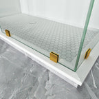 Frameless L-Shaped Swing Shower Door – 76" – Model BC02