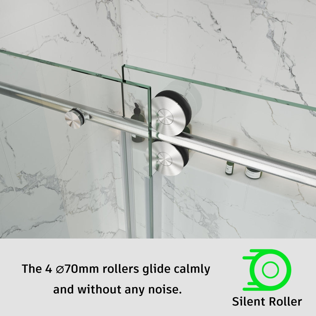 Frameless Single Sliding Shower Door – Model BS04