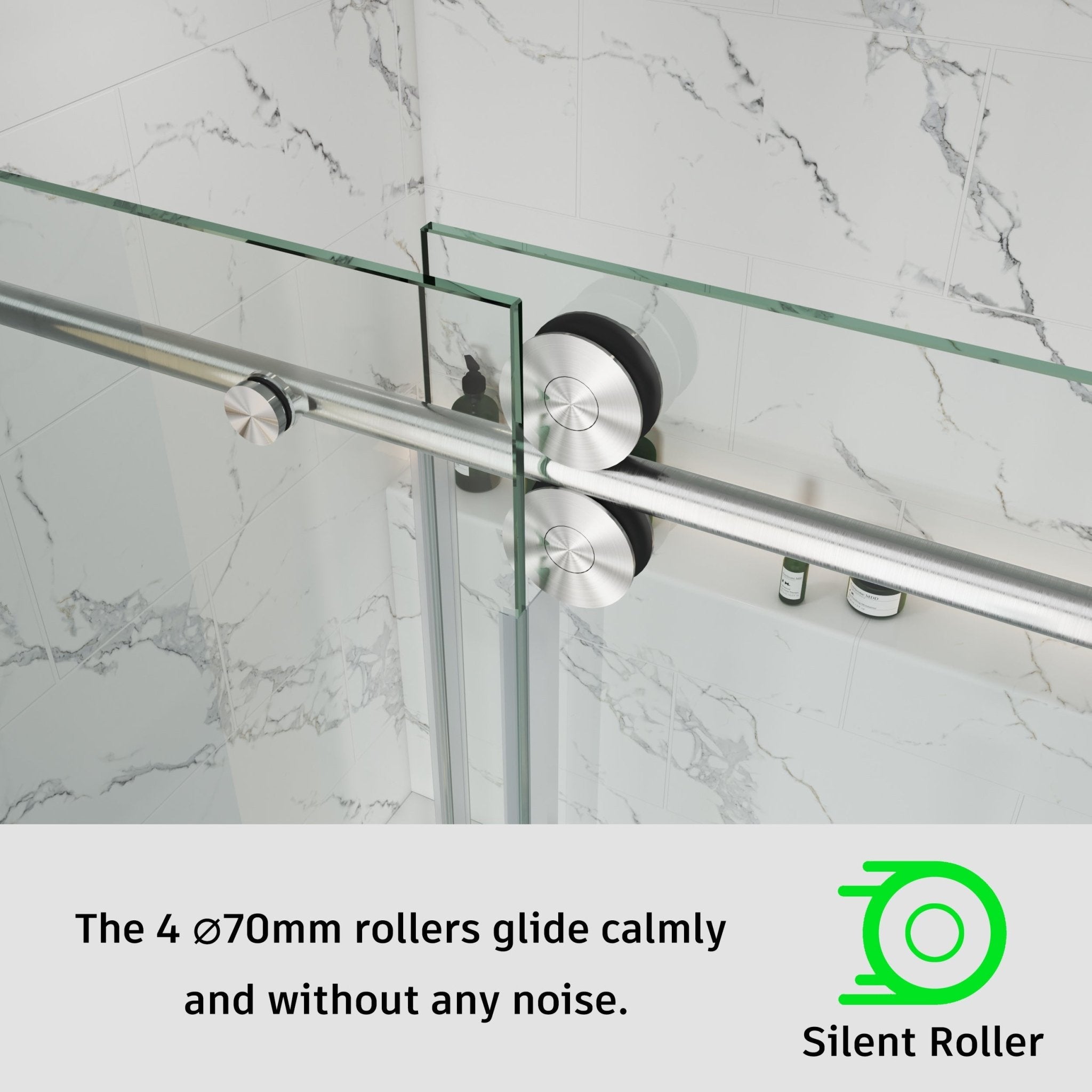 Frameless Single Sliding Shower Door – Model BS04