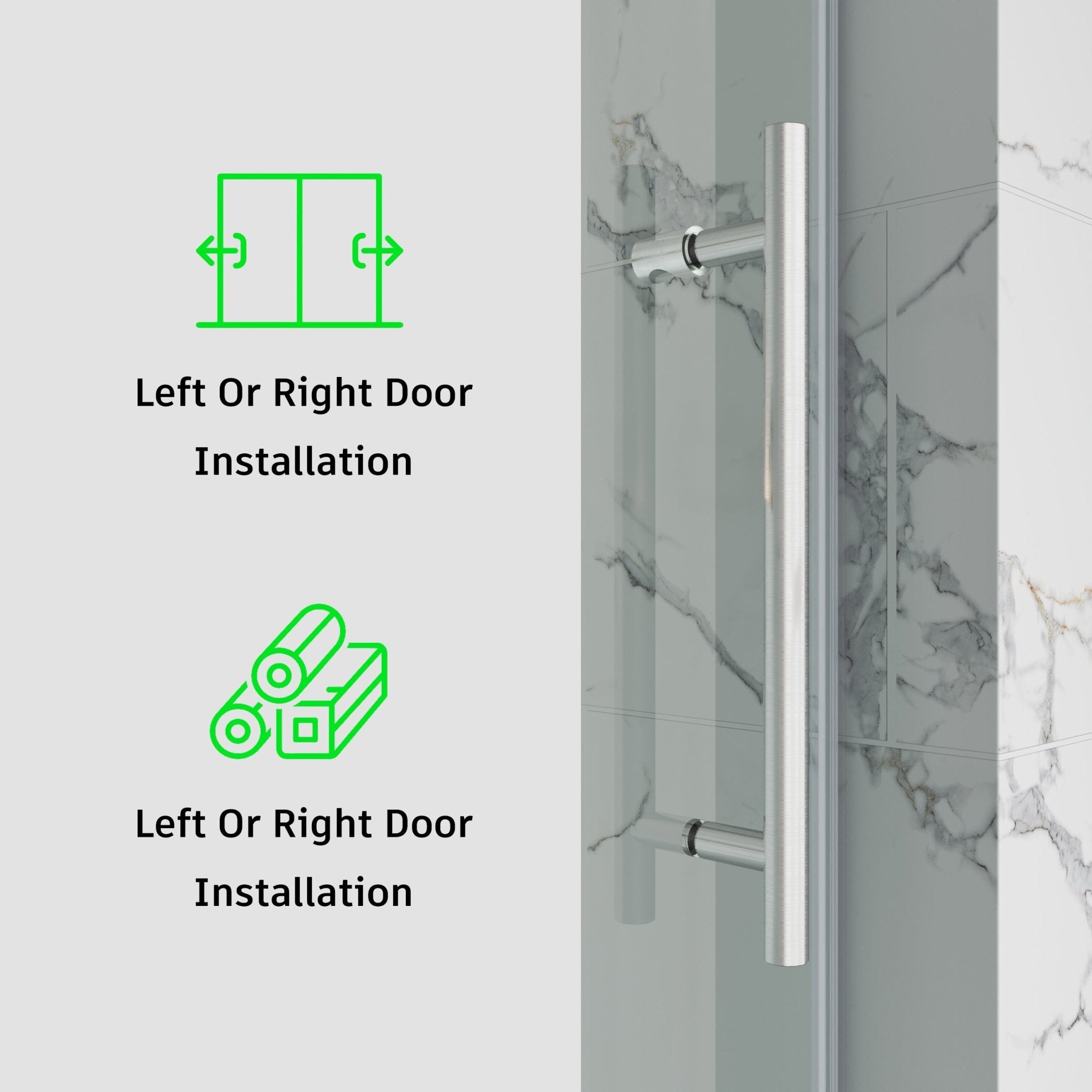 Frameless Single Sliding Shower Door – Model BS04