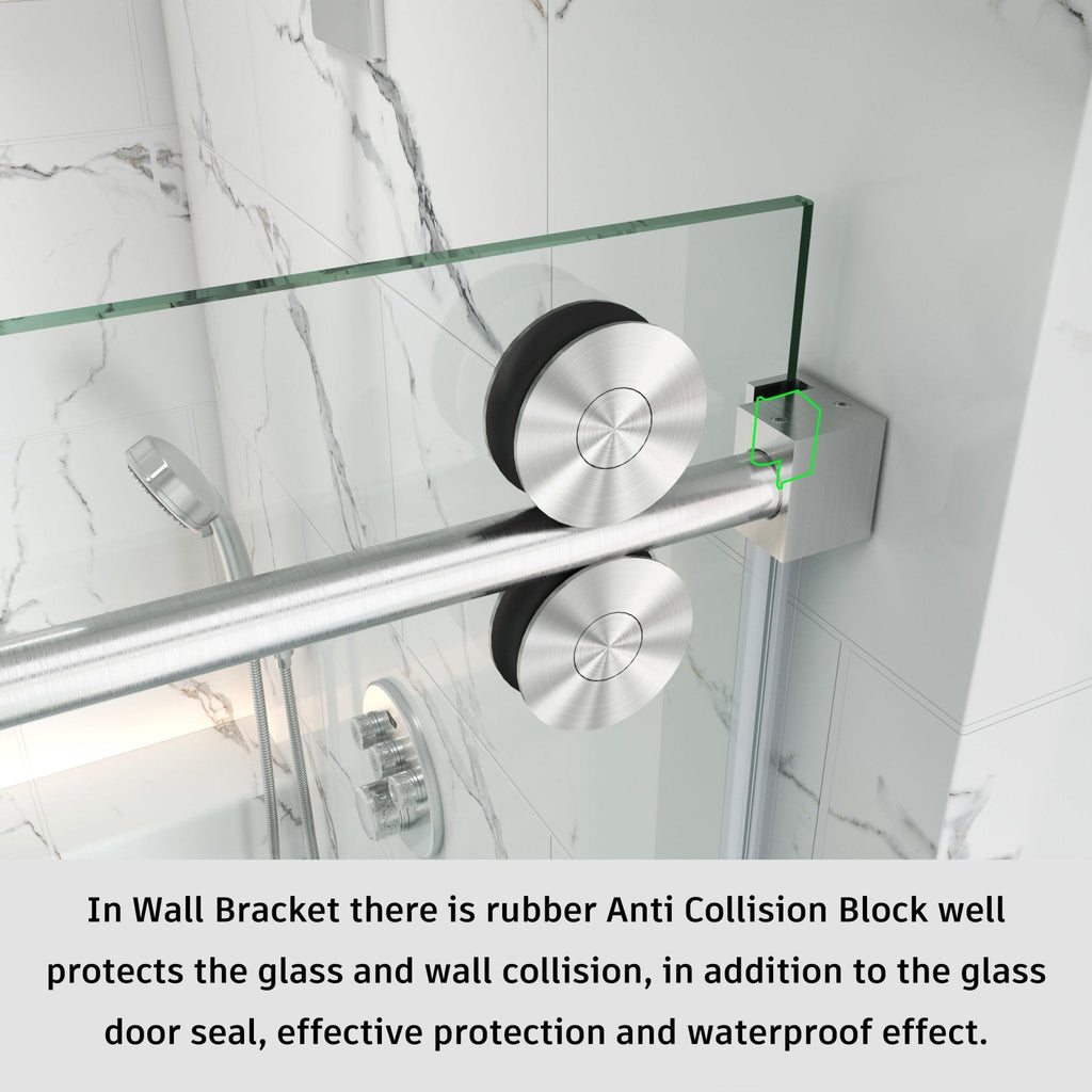 Frameless Single Sliding Shower Door – Model BS04