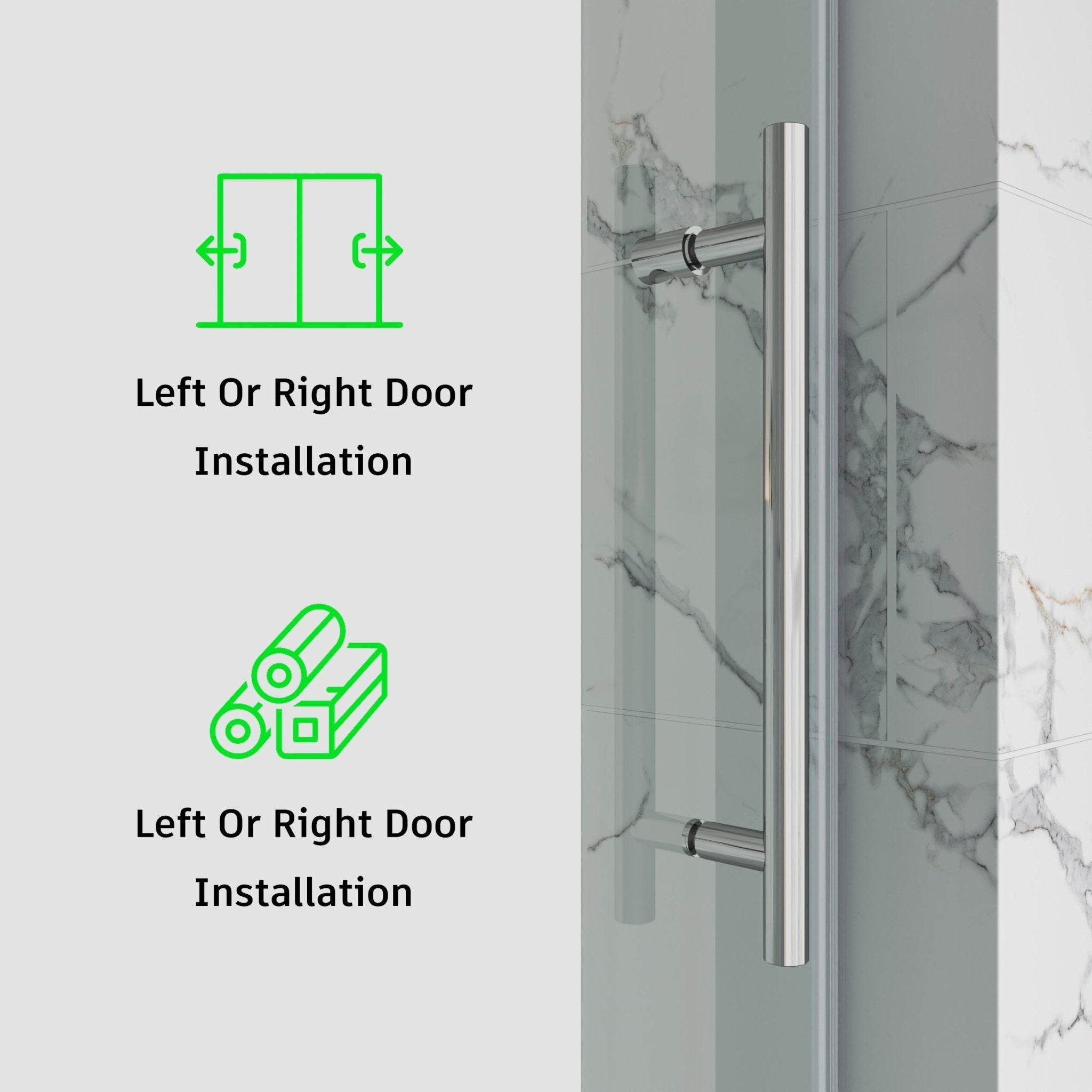 Frameless Single Sliding Shower Door – Model BS04
