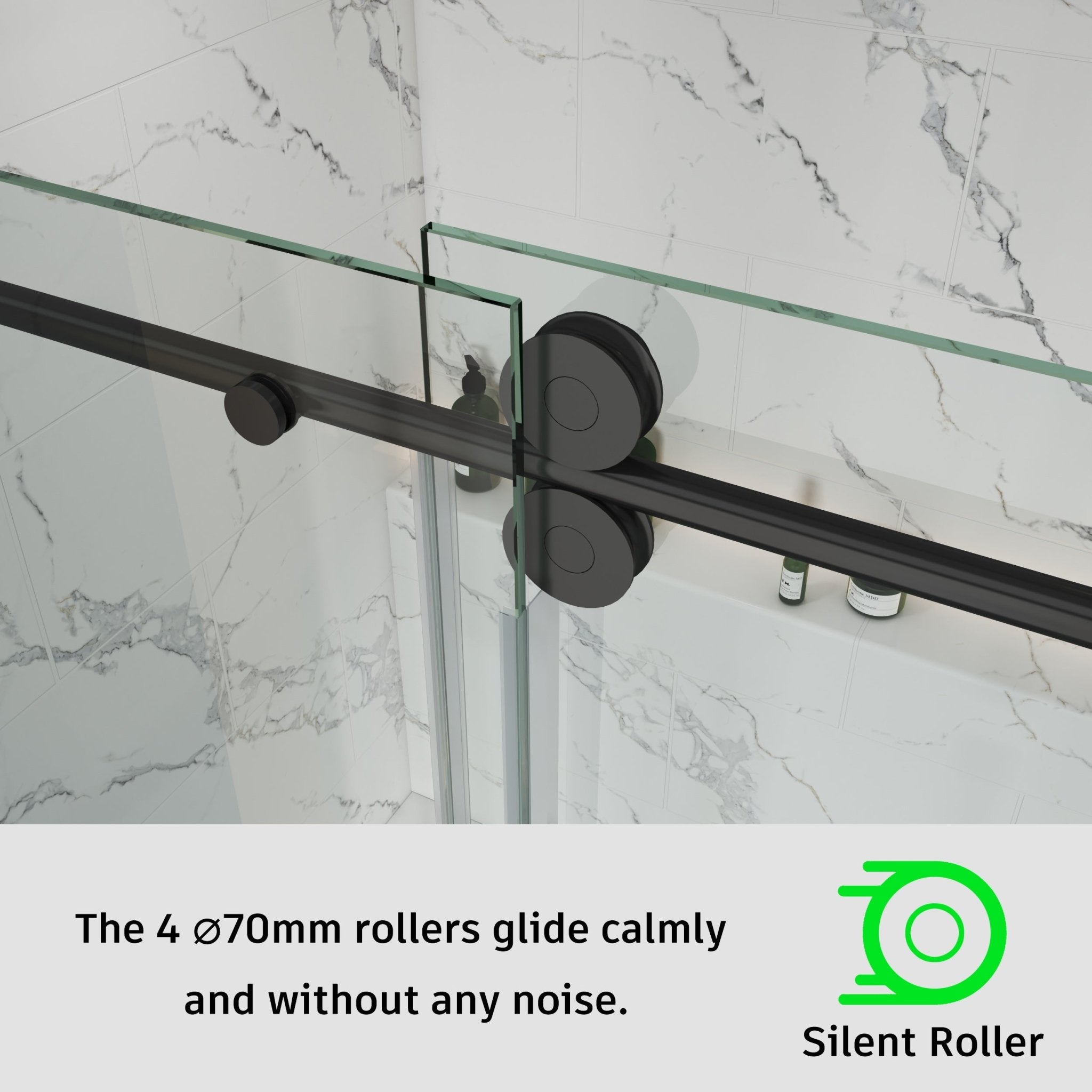 Frameless Single Sliding Shower Door – Model BS04