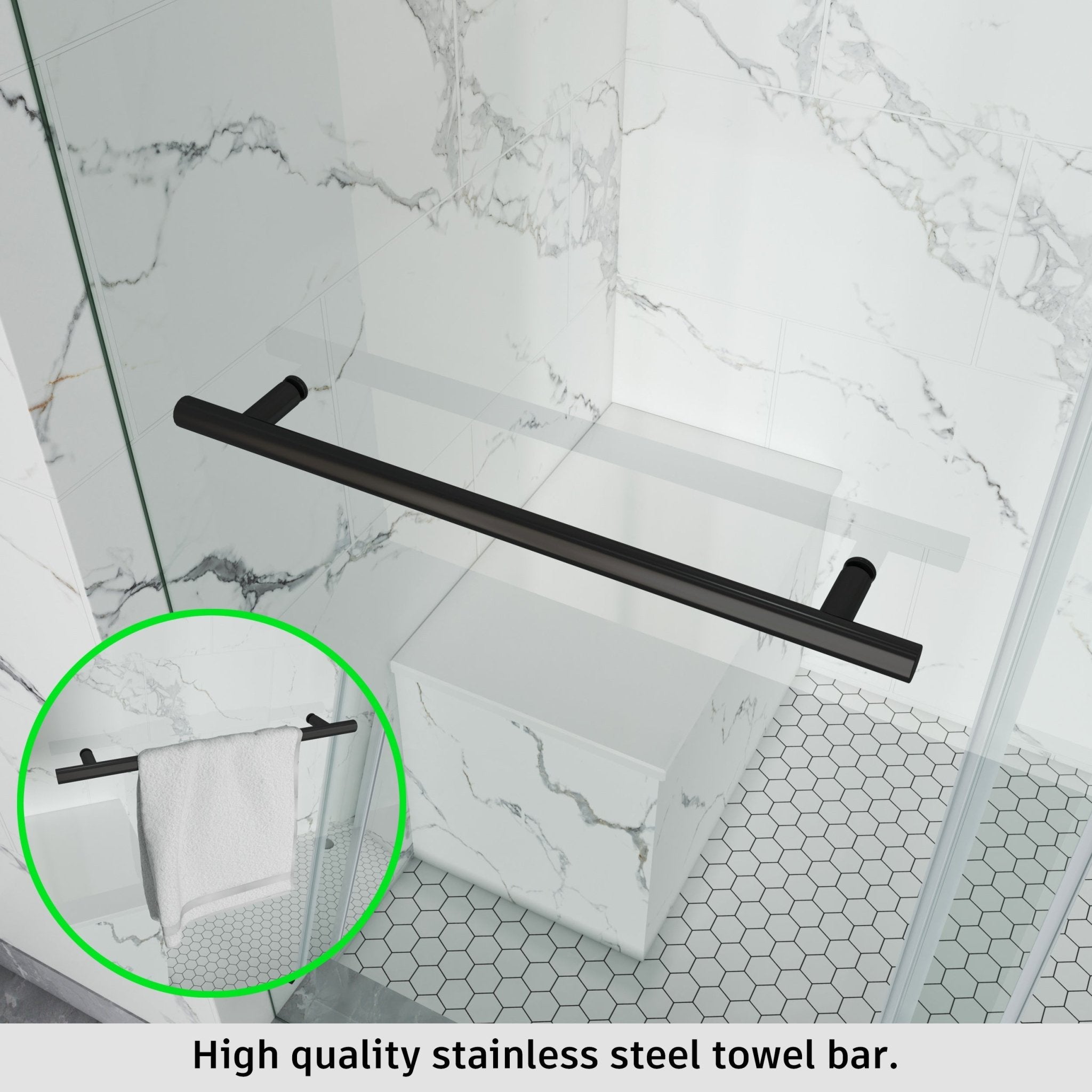 Frameless Single Sliding Shower Door – Model BS04