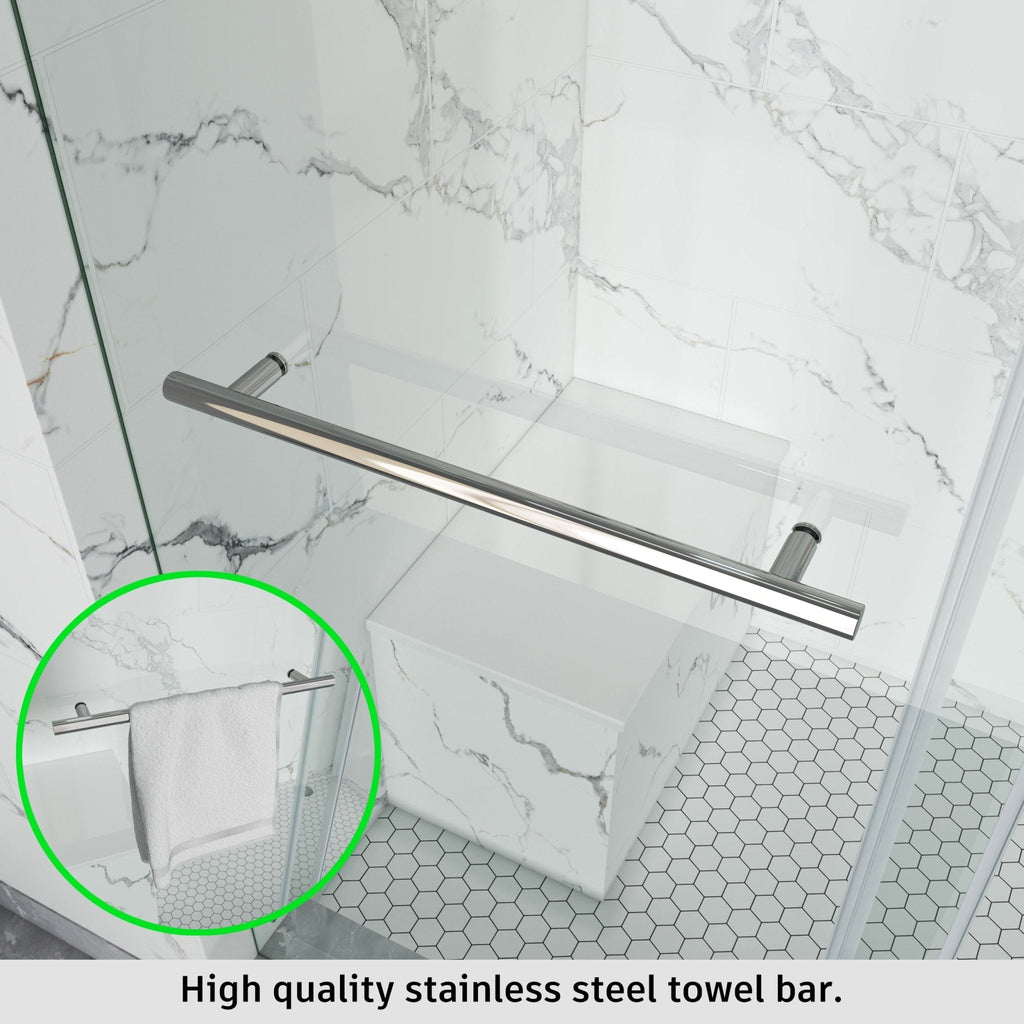 Frameless Single Sliding Bathtub Shower Door – Model BS04