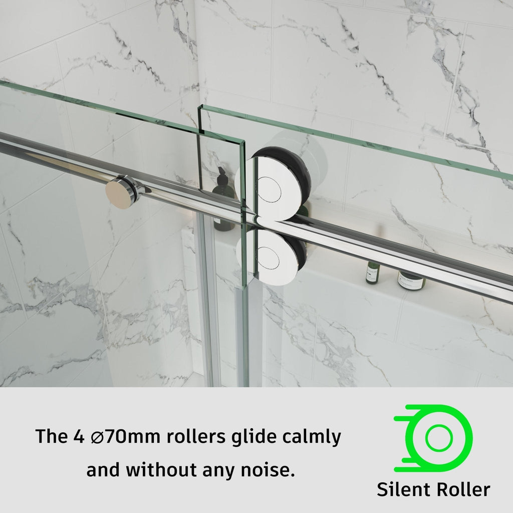 Frameless Single Sliding Bathtub Shower Door – Model BS04