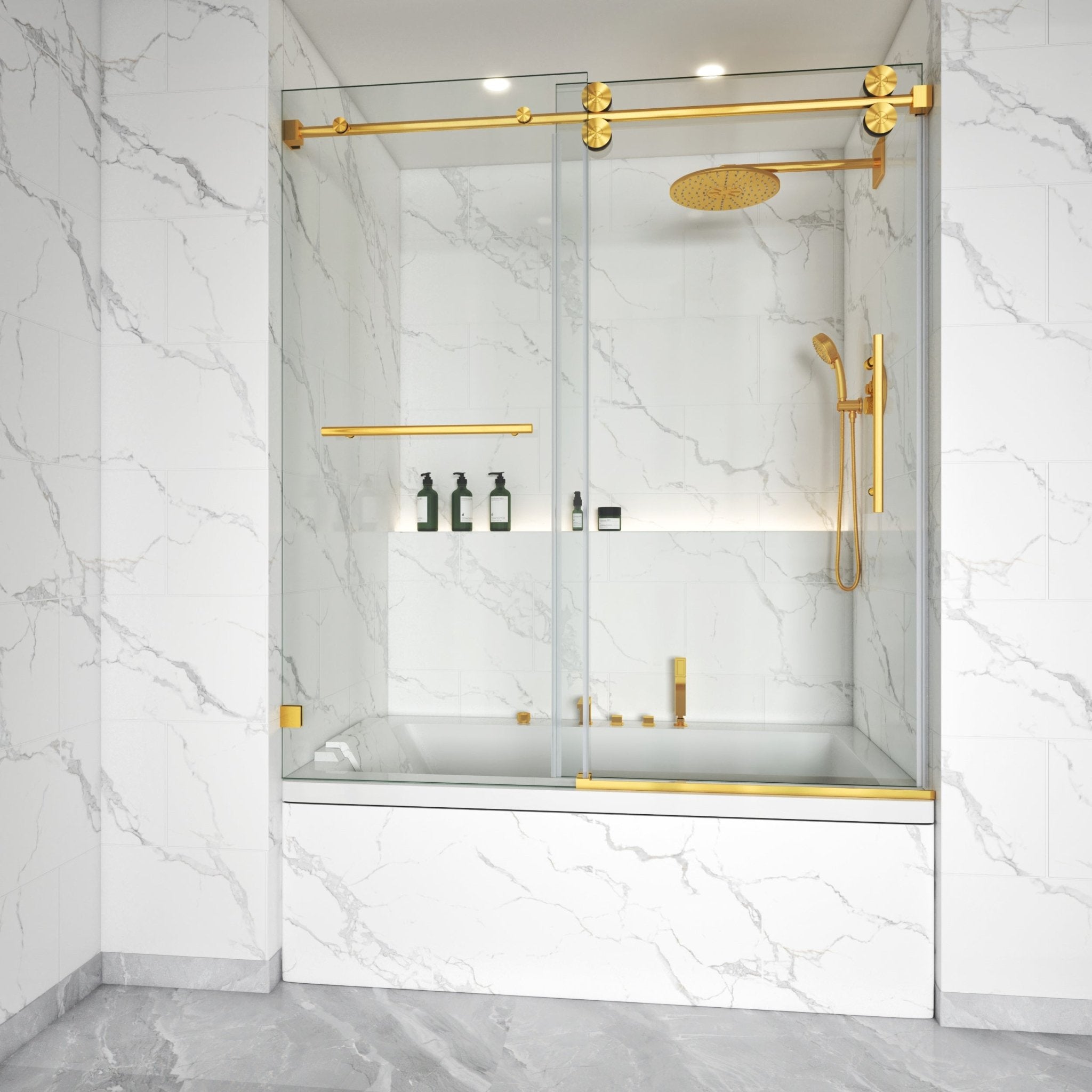 Frameless Single Sliding Bathtub Shower Door – Model BS04