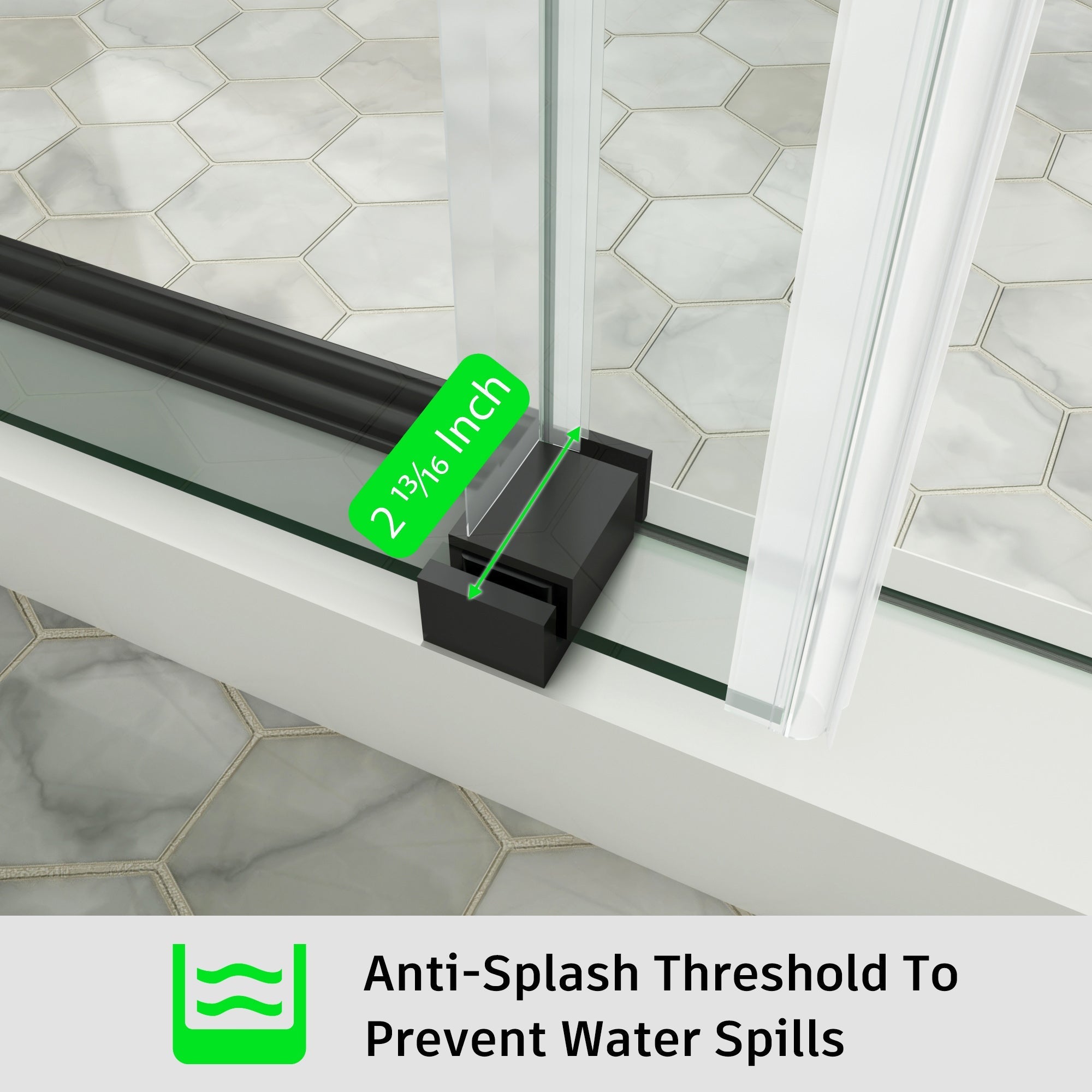 Frameless Single Sliding Bathtub Shower Door – Model BS04