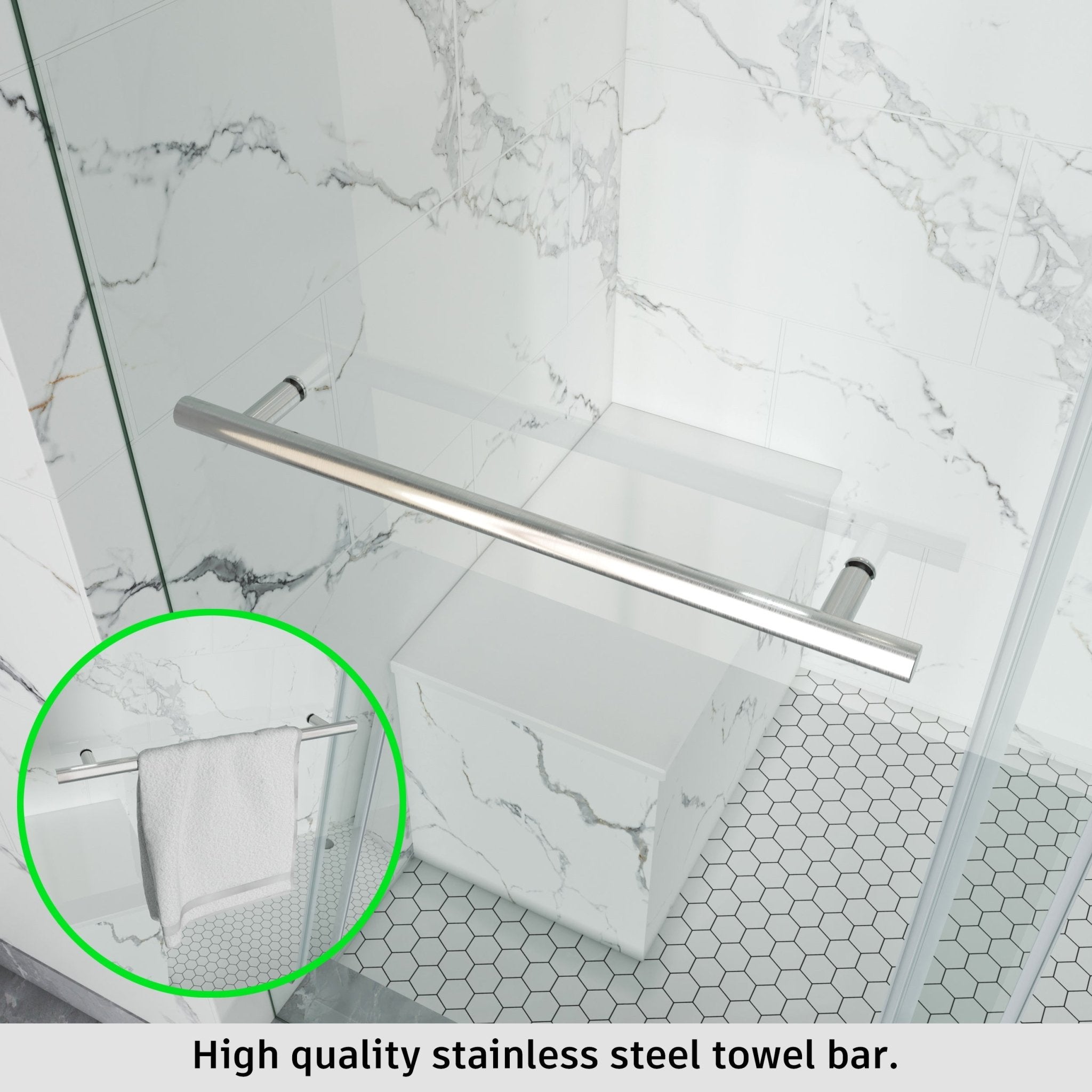 Frameless Single Sliding Bathtub Shower Door – Model BS04