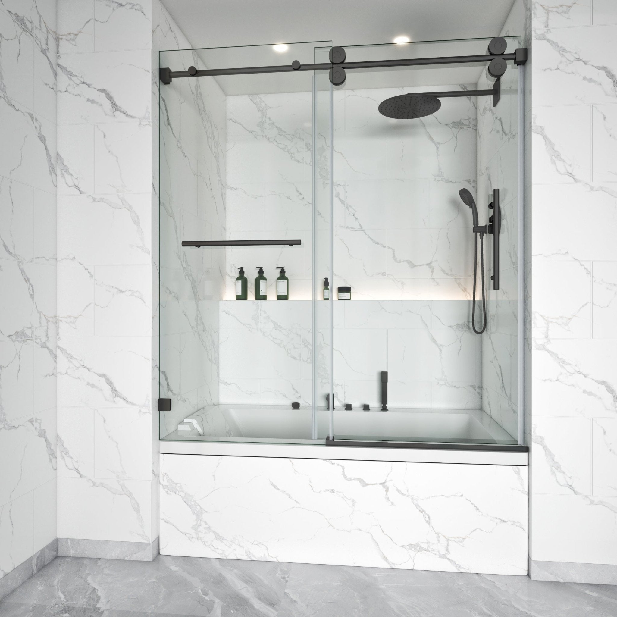 Frameless Single Sliding Bathtub Shower Door – Model BS04