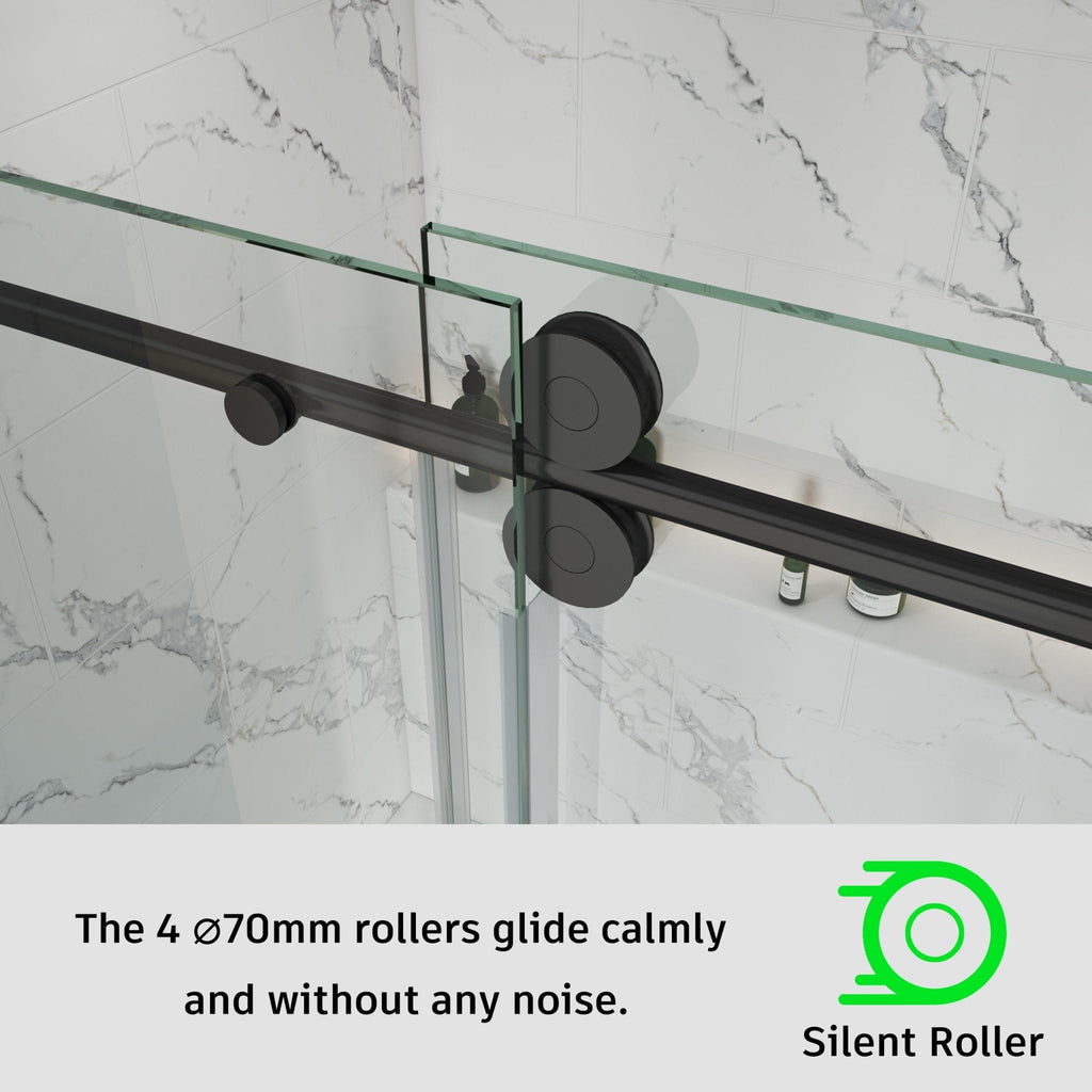 Frameless Single Sliding Bathtub Shower Door – Model BS04
