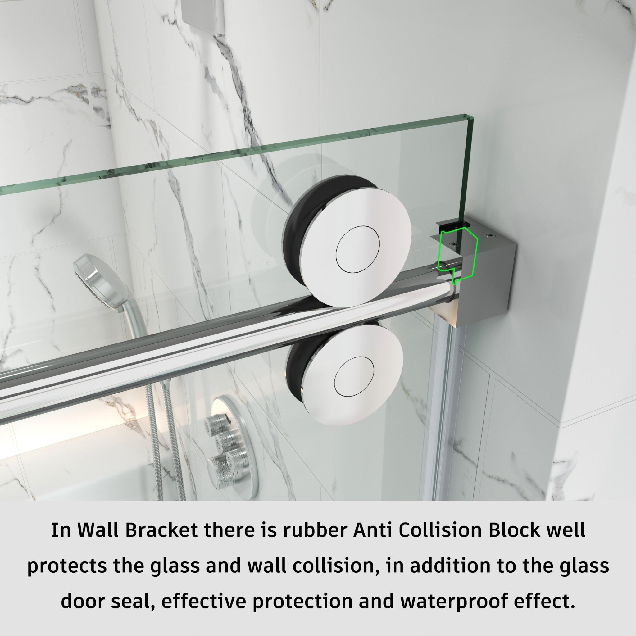 Frameless Single Sliding Bathtub Shower Door – Model BS04