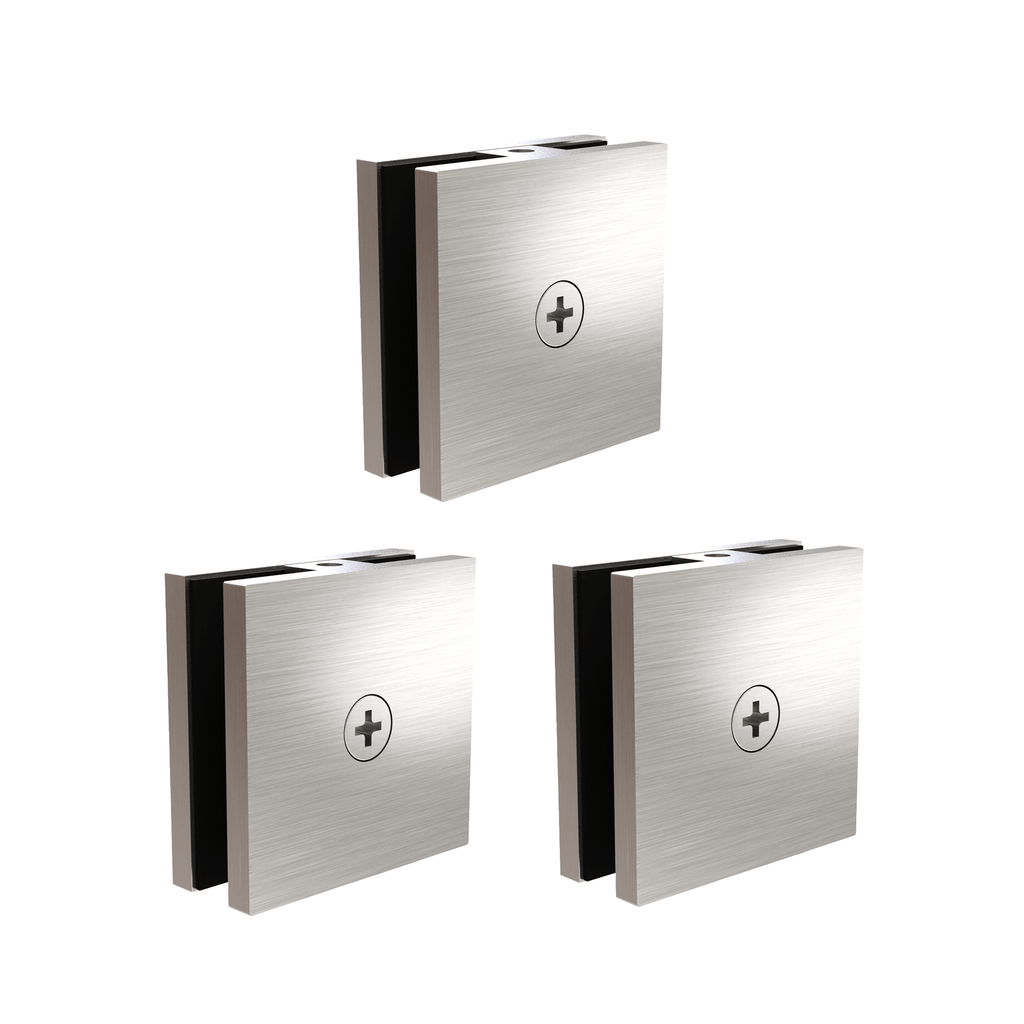 Clamps for Glass Shower Door Fixed Panel  51 * 51 " Stainless Steel Clips