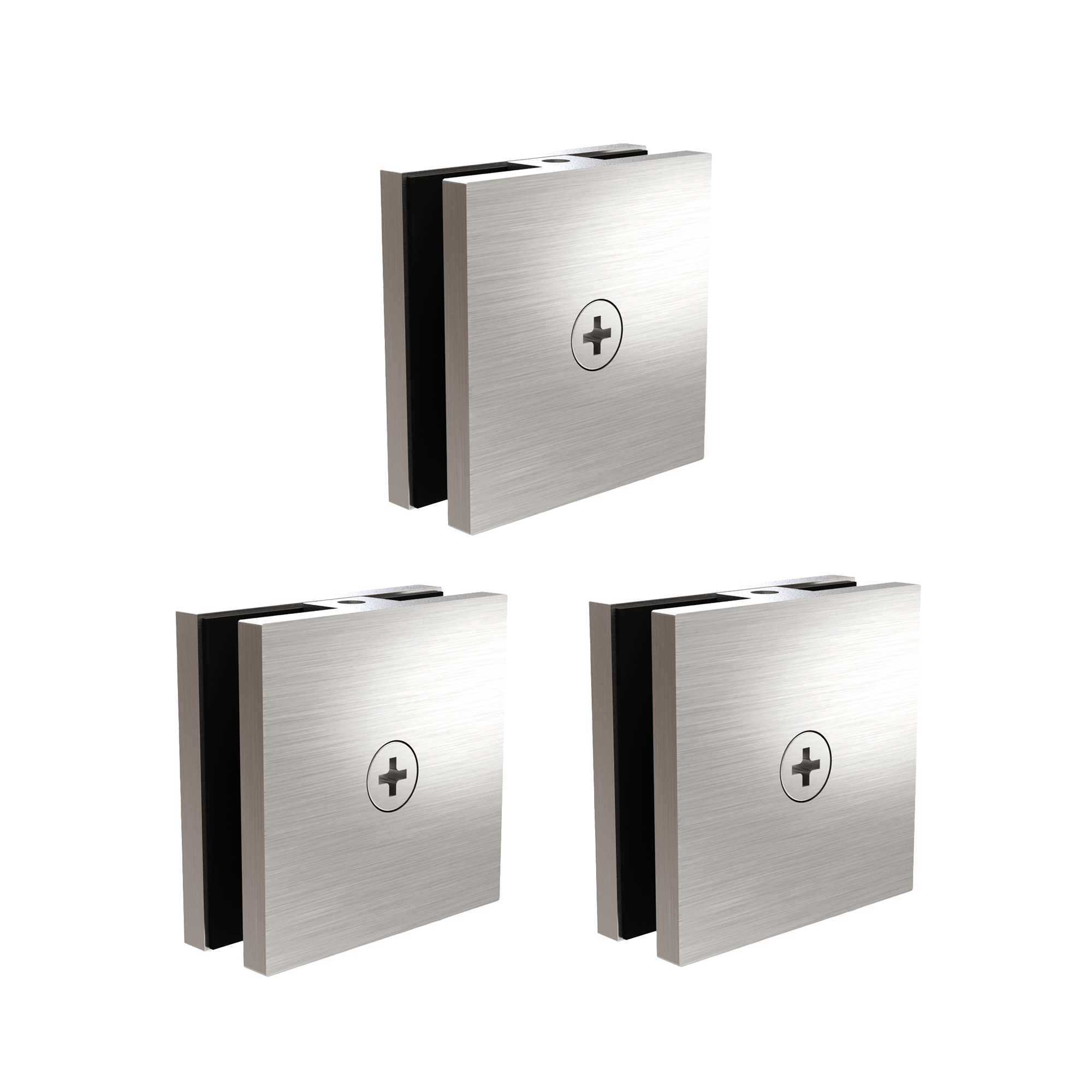 Clamps for Glass Shower Door Fixed Panel  51 * 51 " Stainless Steel Clips