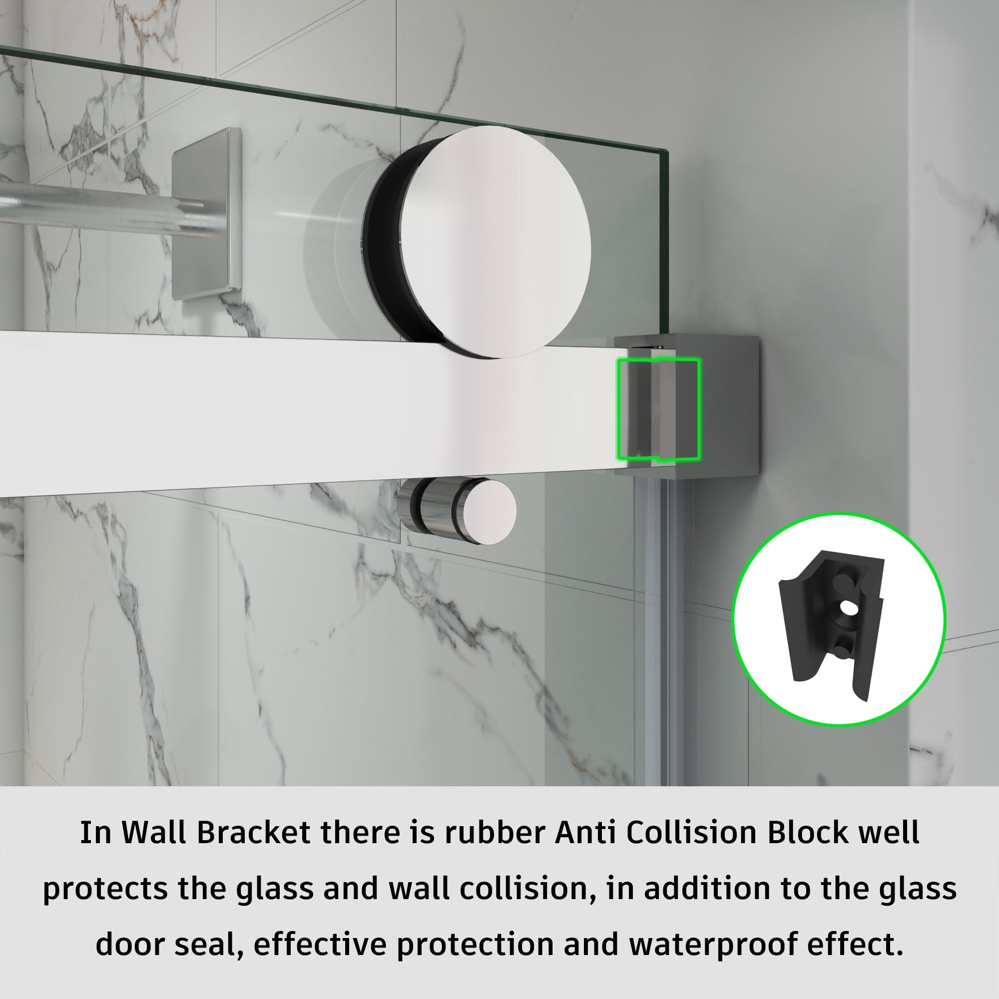 Frameless Single Sliding Bathtub Shower Door – Model BS05