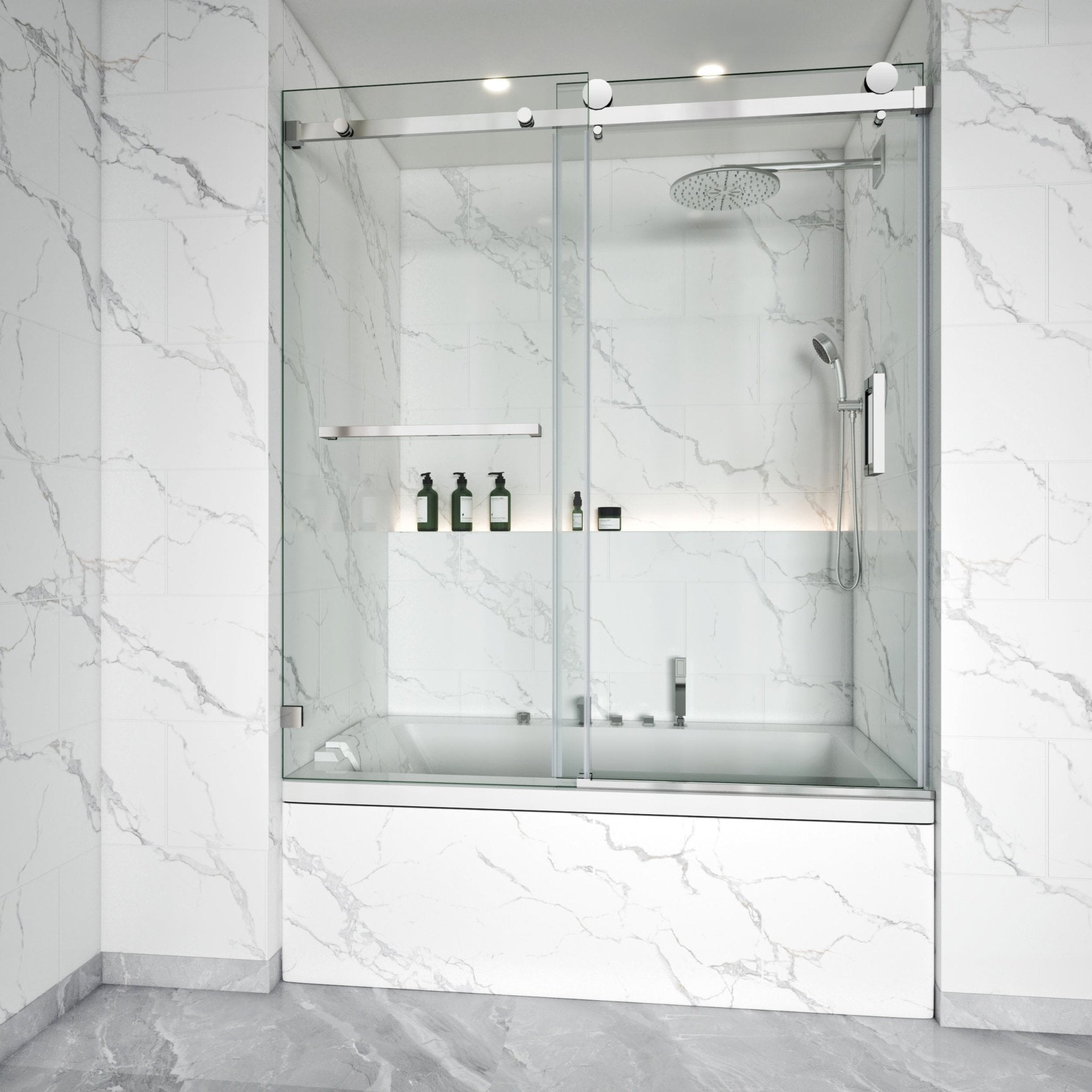 Frameless Single Sliding Bathtub Shower Door – Model BS05
