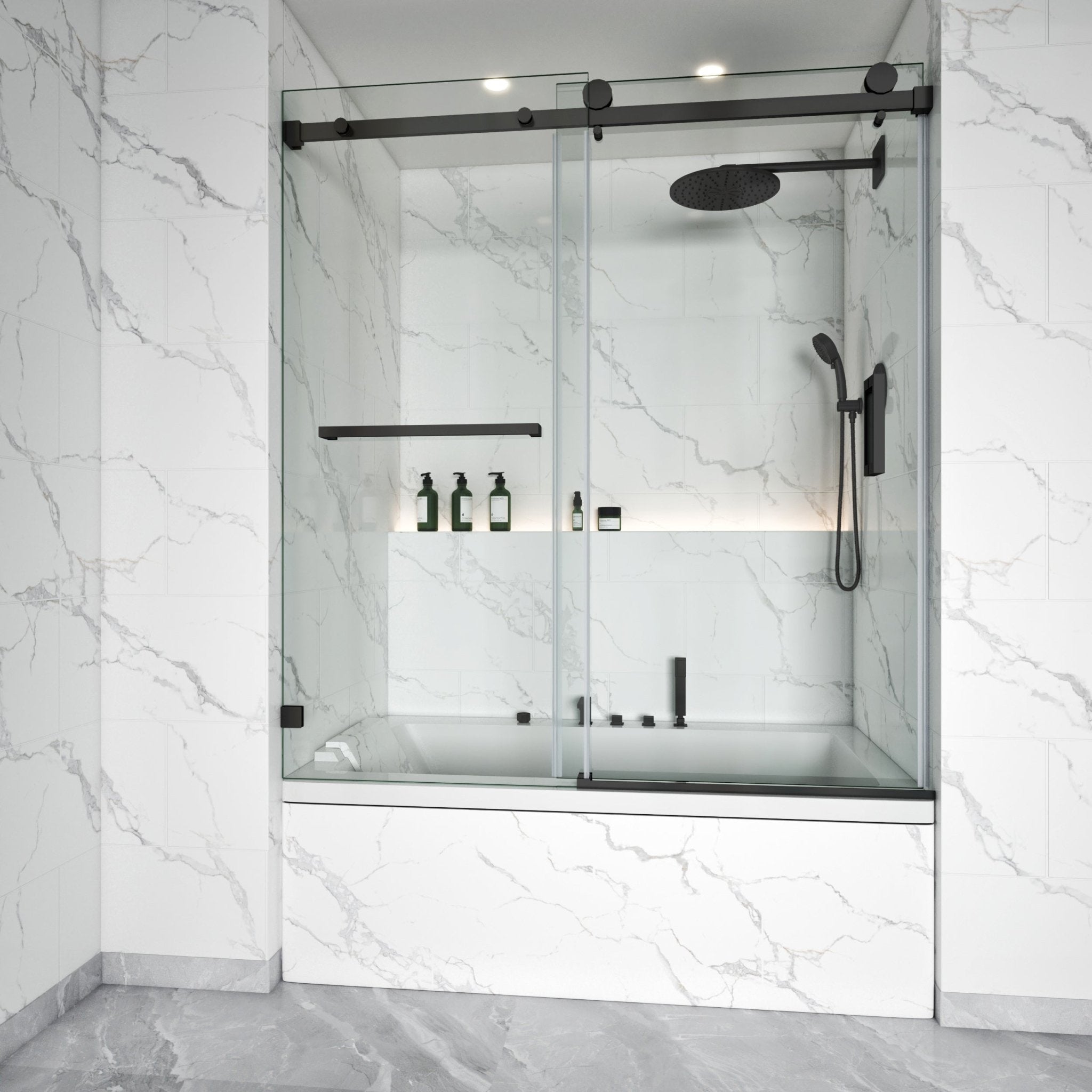 Frameless Single Sliding Bathtub Shower Door – Model BS05