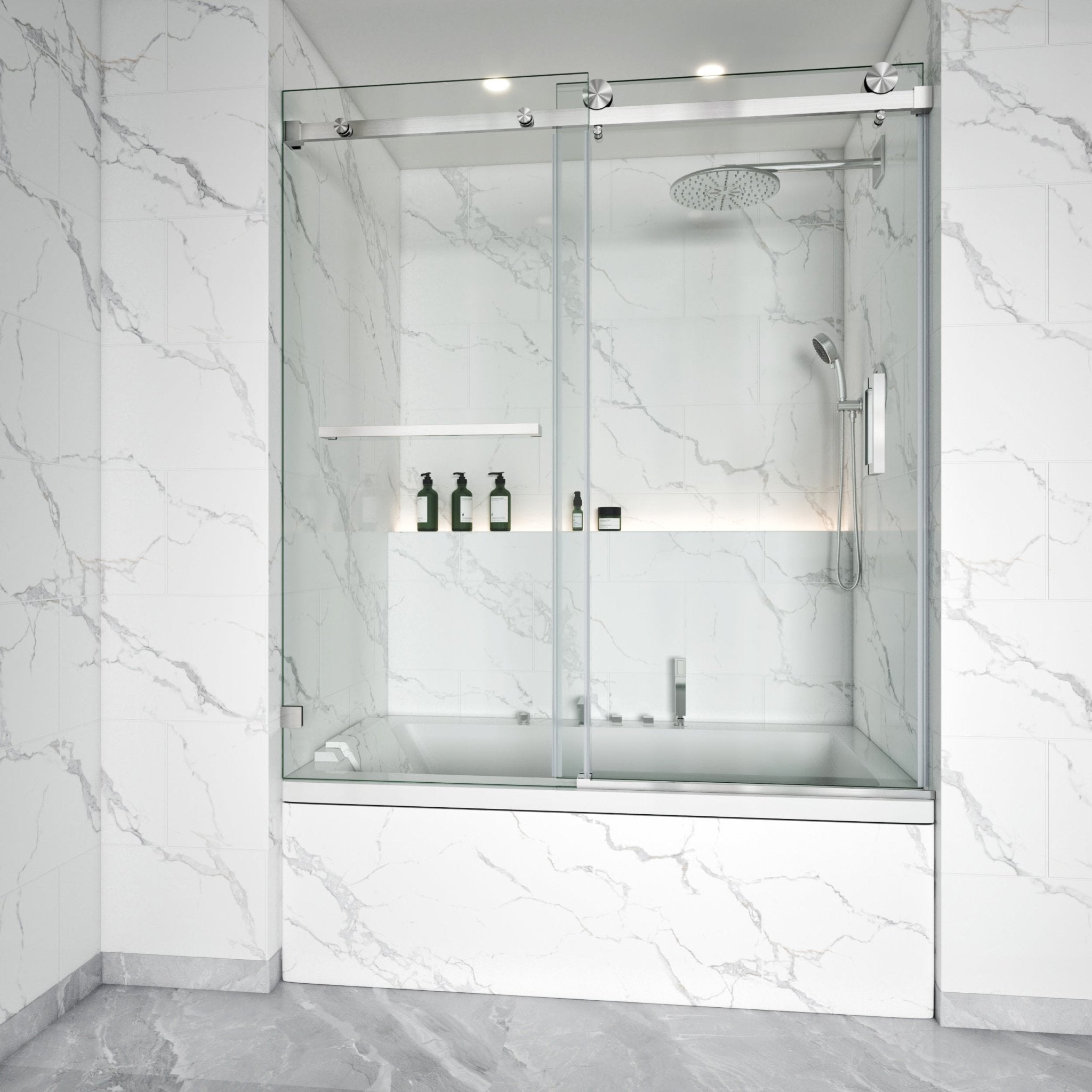 Frameless Single Sliding Bathtub Shower Door – Model BS05