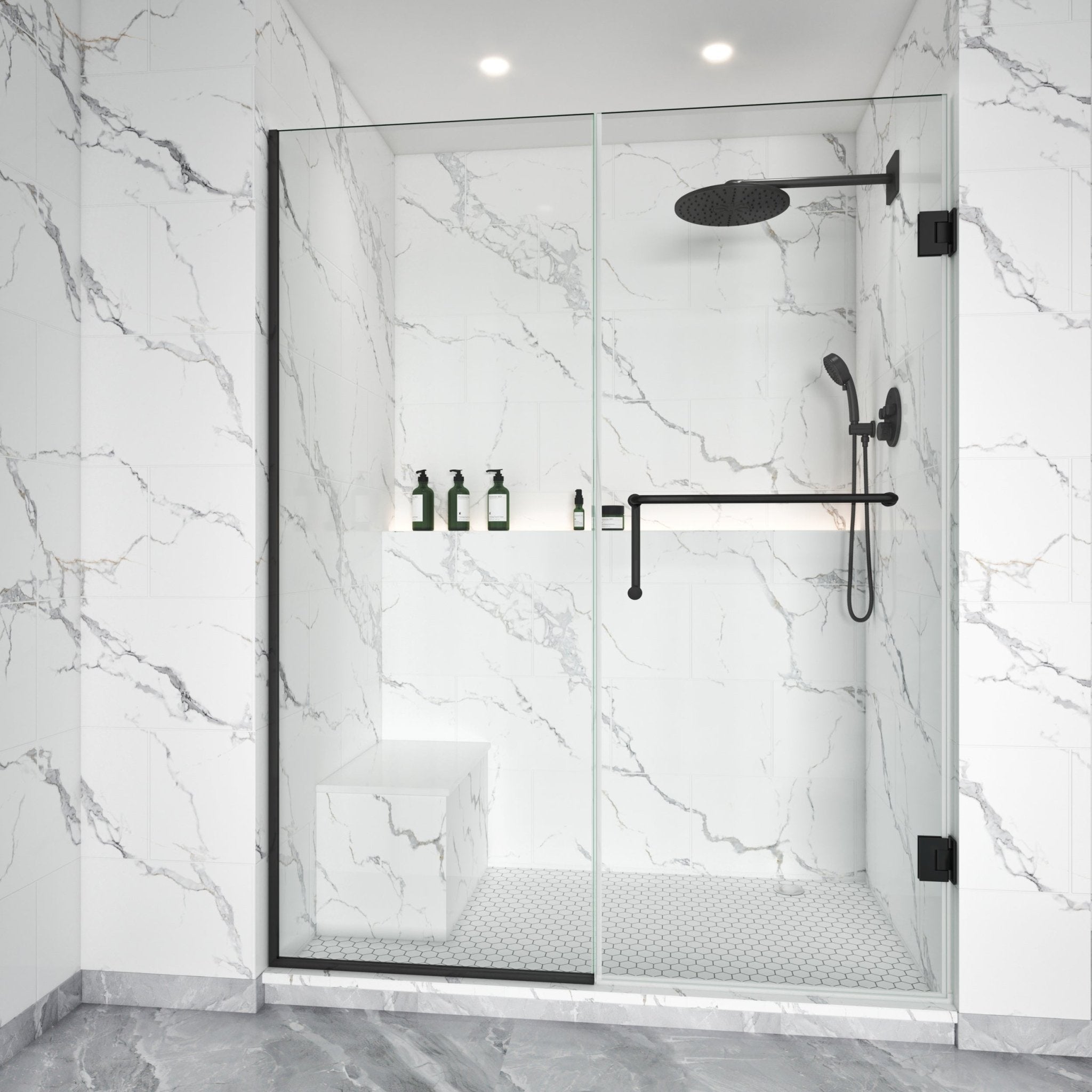 Semi-Frameless U-Channel Swing Shower Door – 76" – Model BC08