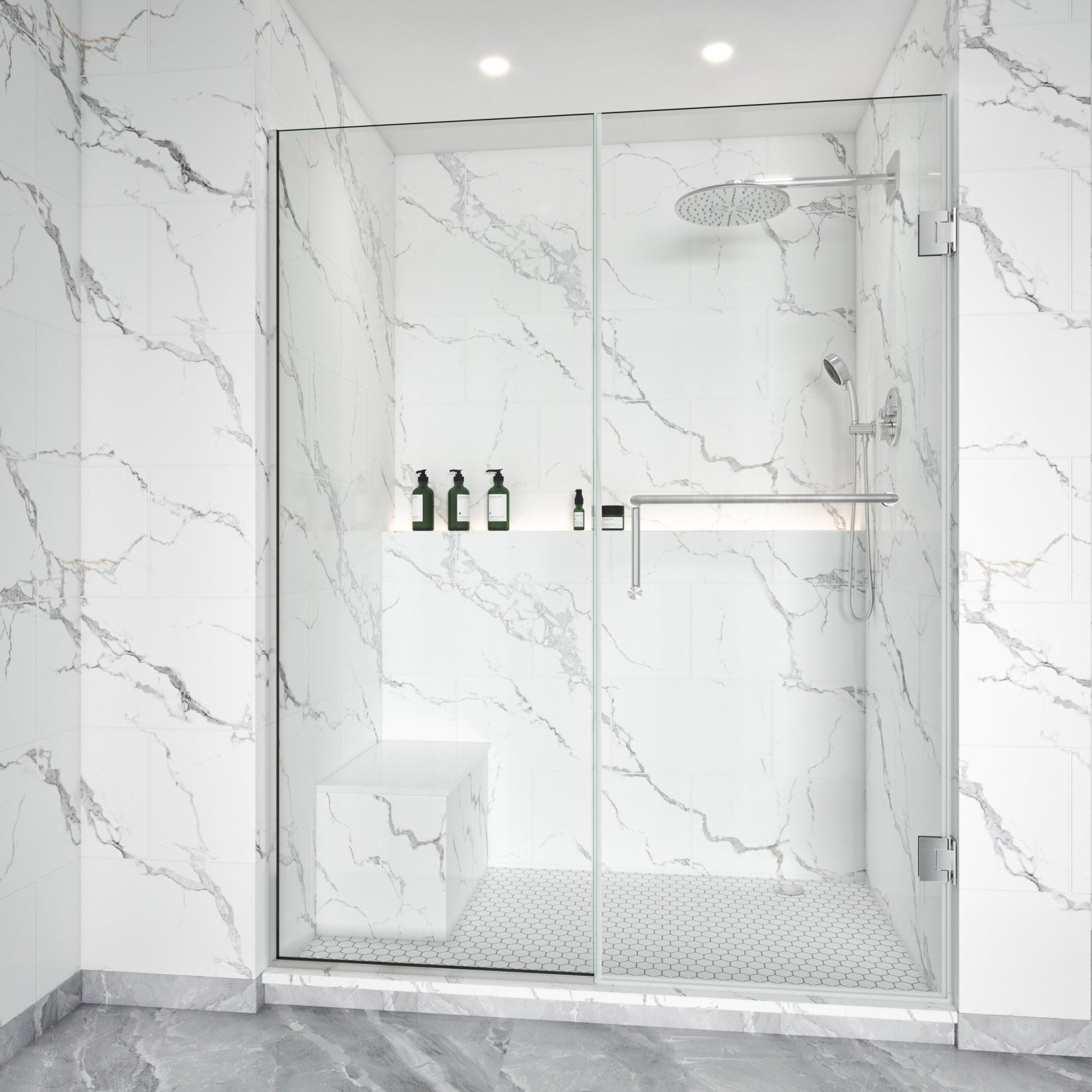 Semi-Frameless U-Channel Swing Shower Door – 76" – Model BC08